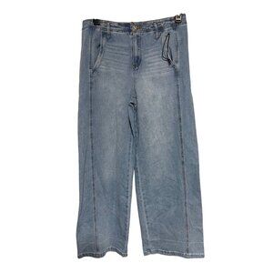 Celebrity Pink Womens Wide Leg High Rise Light Wash Denim Jeans Size 13 31x31